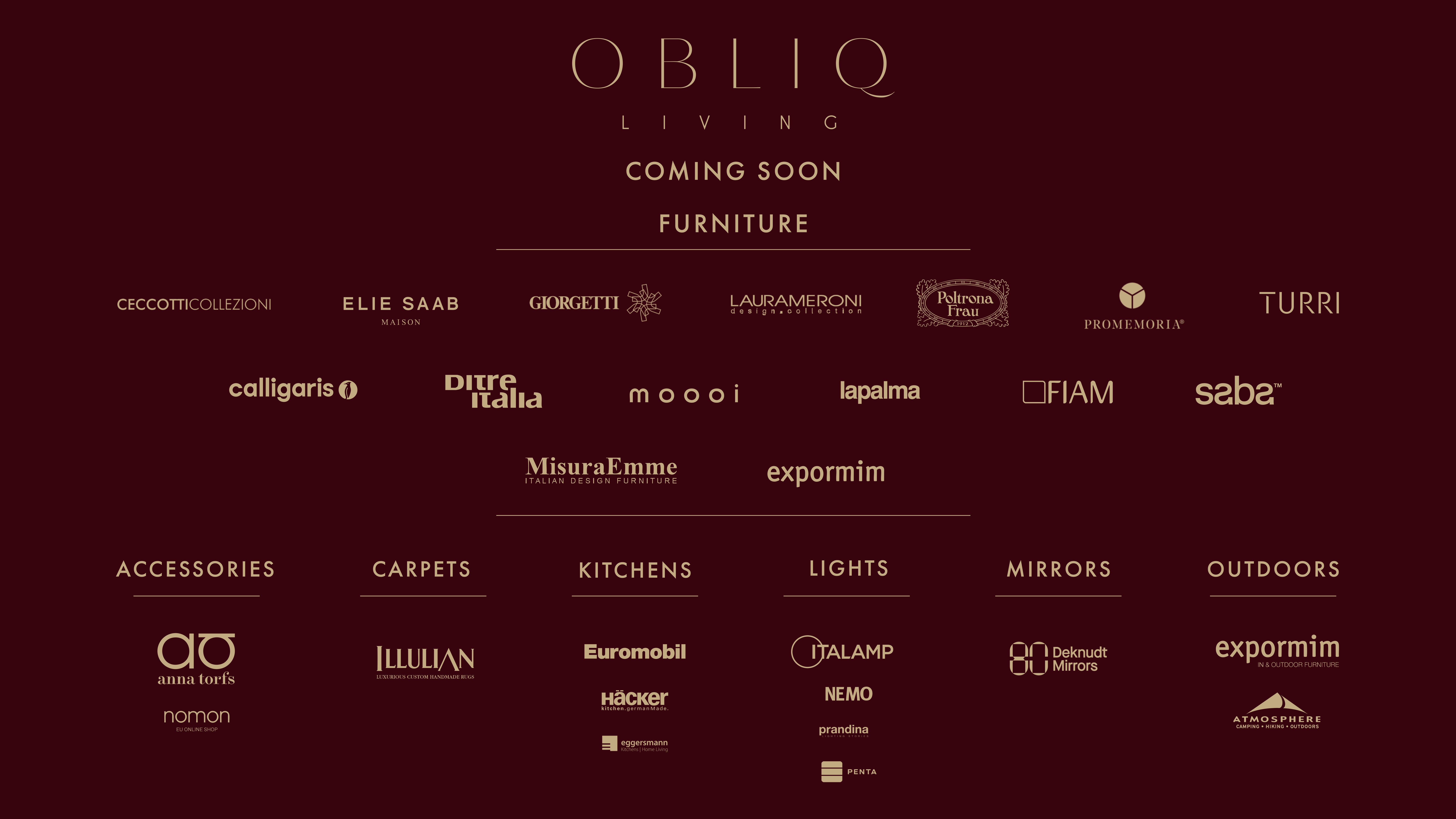 OBLIQ LIVING — Coming Soon